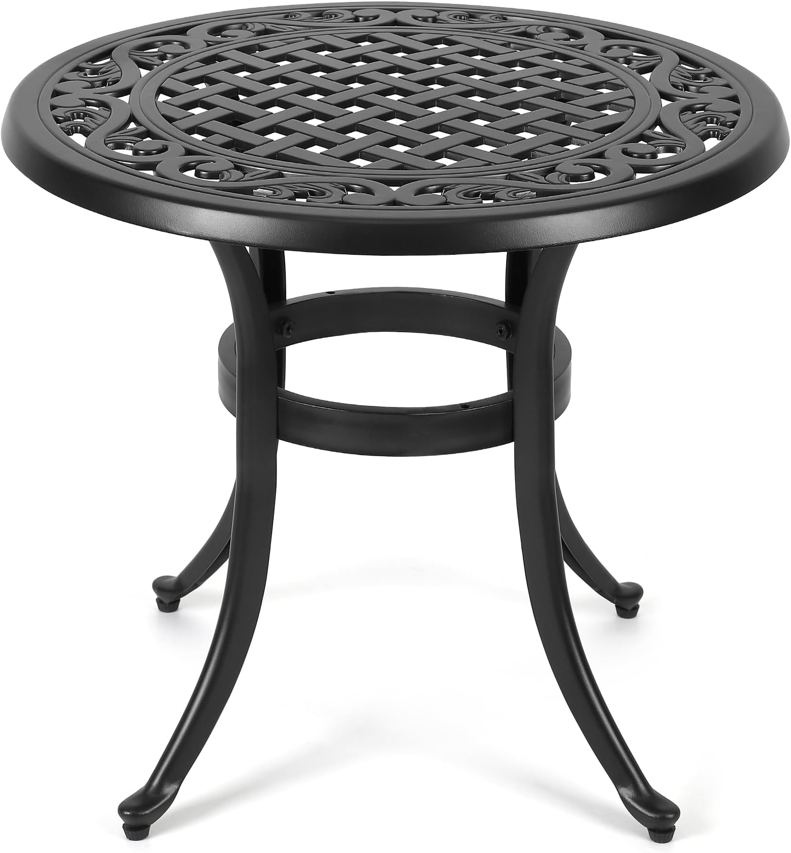 Amazon.com: Giantex Patio Bistro Table, 24” Cast Aluminum Round Side ...