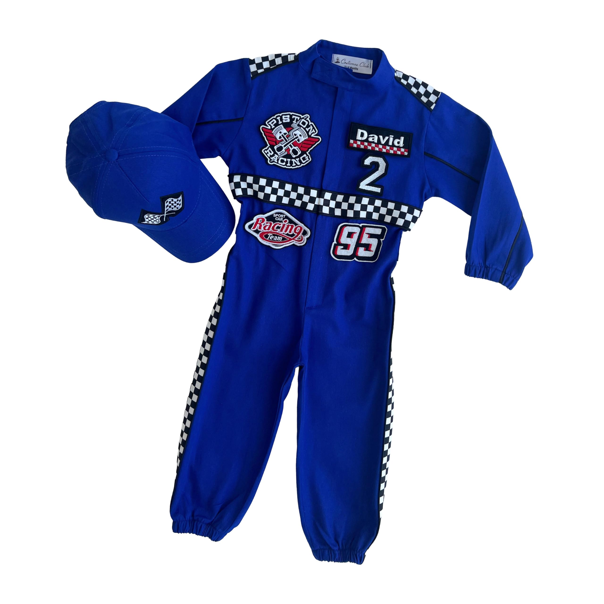 Costumes Club Personalized Handmade Race Car Driver Costume for Toddlers (3T, Blue) — image 1