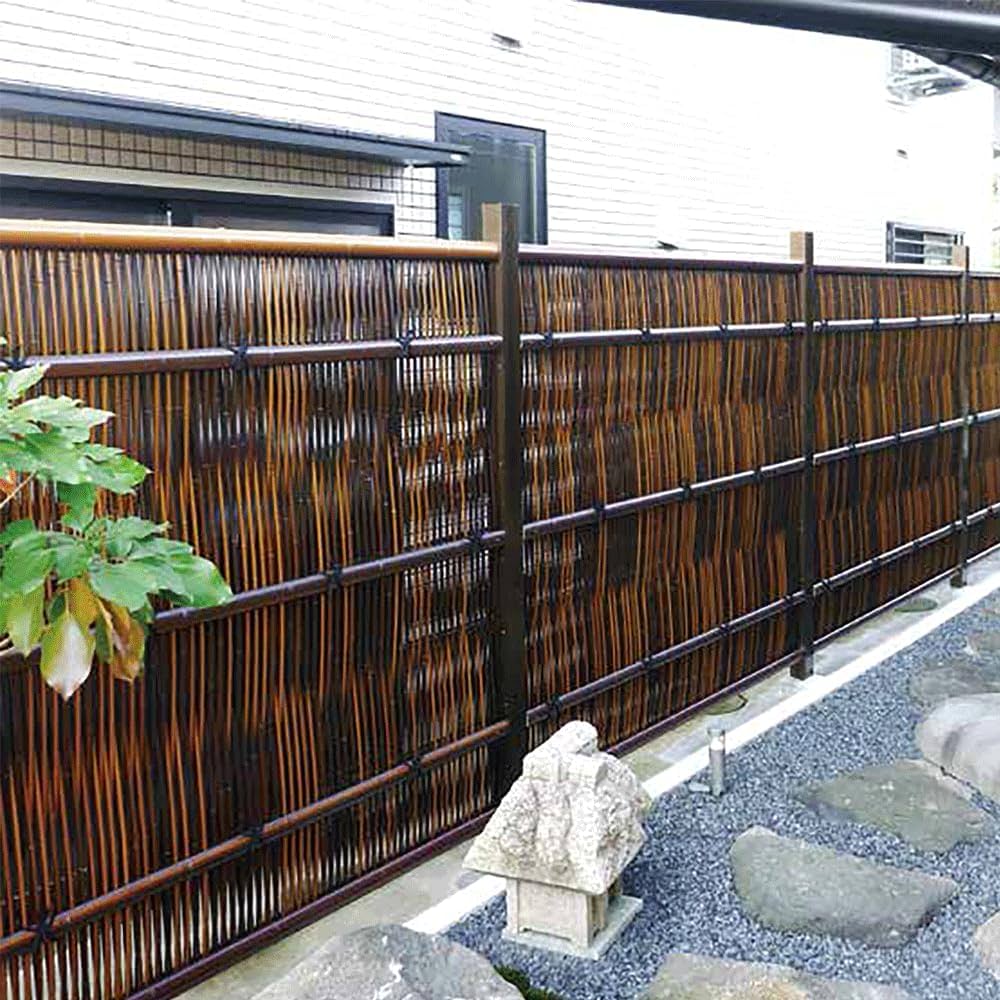 Amazon | エイコー ポールすす竹 半割 人工竹垣 ポール半割 溝切