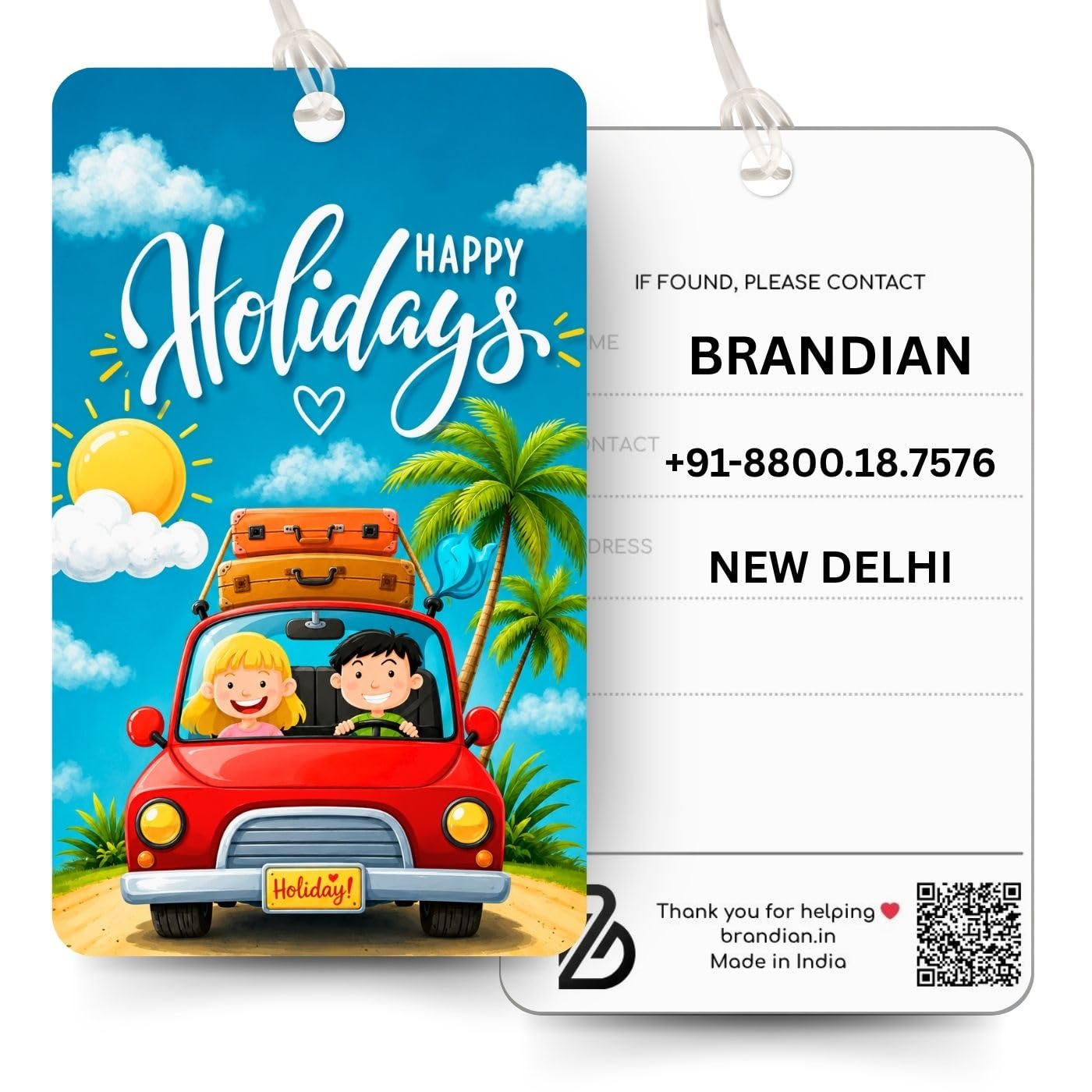 Brandian Luggage Tags and Bag Tags, Happy Holidays Stand Out in The Terminal Our Travel Tags for Luggage Combine Functionality and Fashion with Silicone Band (Multicolour)-image-48