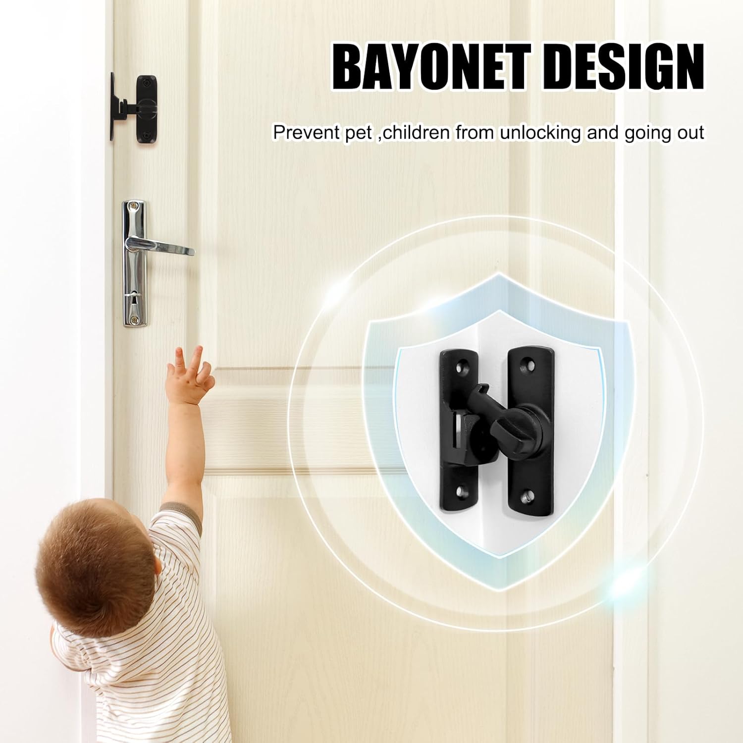 4 PCS Flip Barn Door Lock,90/180 Degree Sliding Barn Door Lock,Black Thickened Flip Gate Latches,with 16 x Mounting Screws and 4 Glue for Barns,Gardens,Cabinets,Bathroom,Barn Door