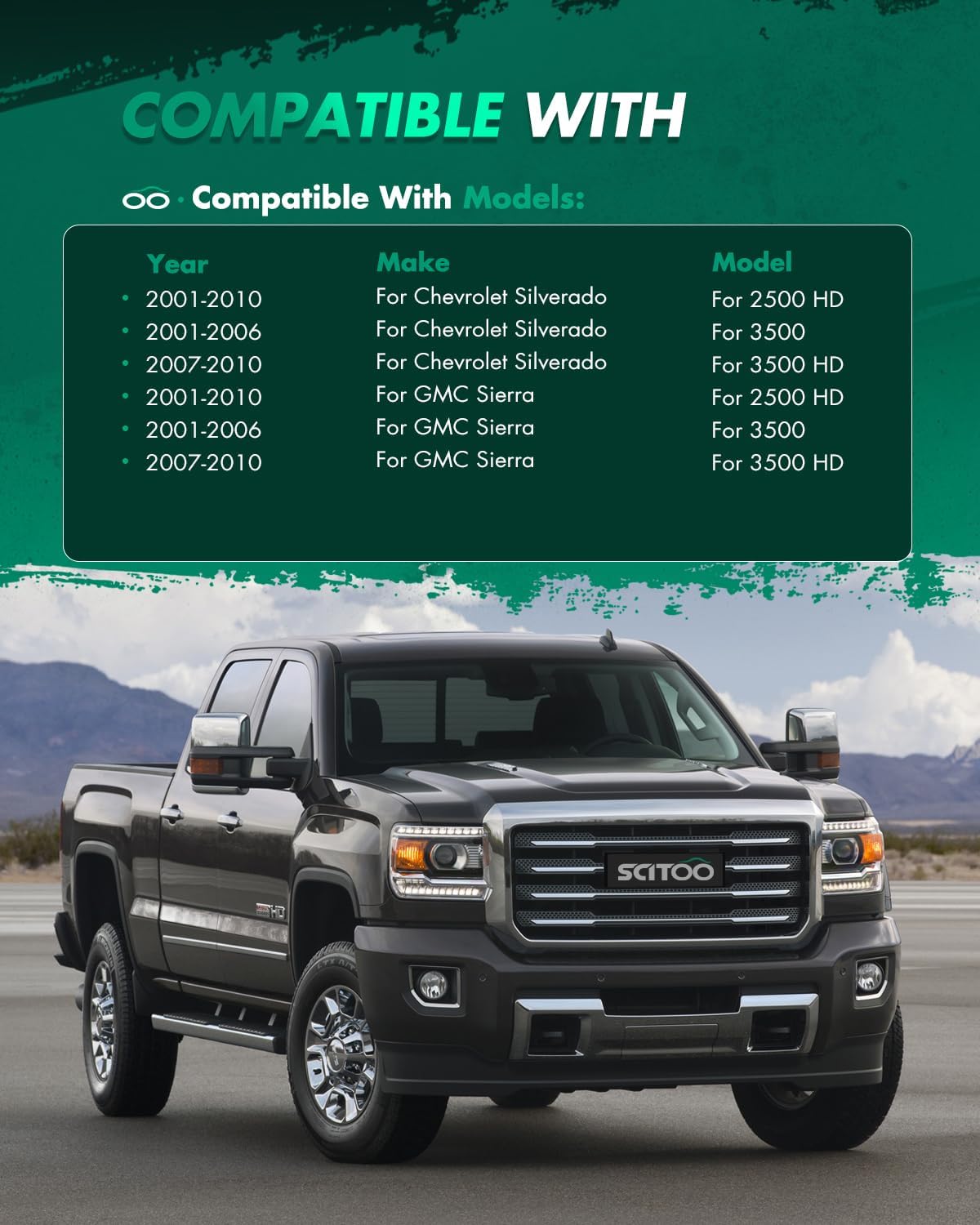 SCITOO 1" Rear Leveling lift kits Fit for GMC for Sierra 2500 HD 2001-2010 for Sierra 3500 2001-2006 for Sierra 3500 HD 2007-2010 -Lifting Height is not Equal to Actual Thickness