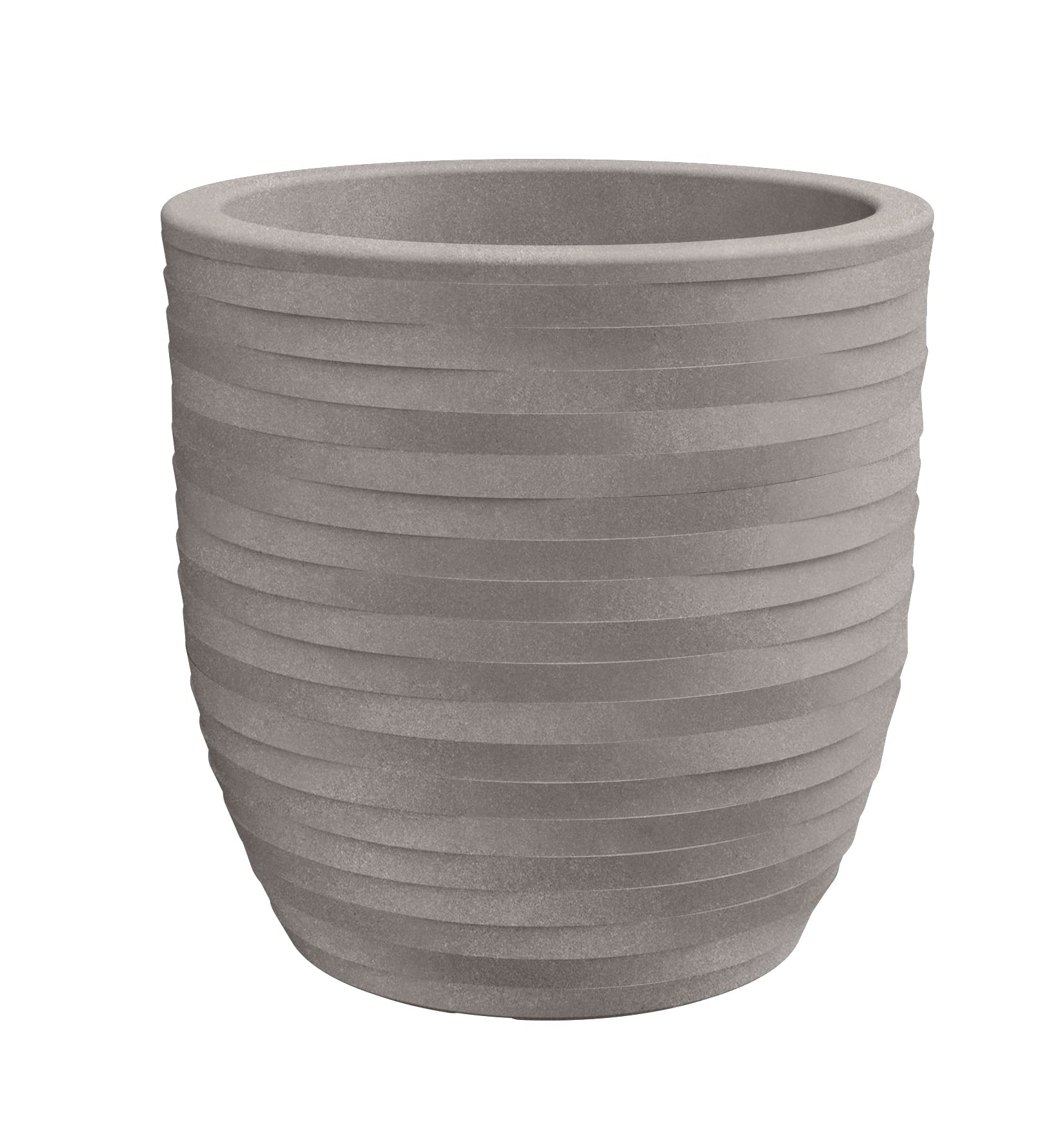 Nicoli Vaso Rhea Elegance in resina leggera per interno ed esterno, design moderno resistente a urti e raggi UV, Ø 40 cm, CENERE