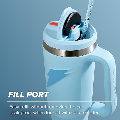 Miniatura 3 de Botella de acero inoxidable Gatorade Crossover, color blanco, con aislamiento de doble pared, 1.06 litros