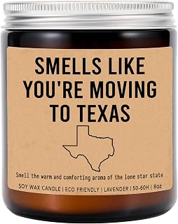 Smells Like You're Moving Texas Candle - Housewarming Gift - Lavender Fragrance - 8Oz Soy Wax Candle
