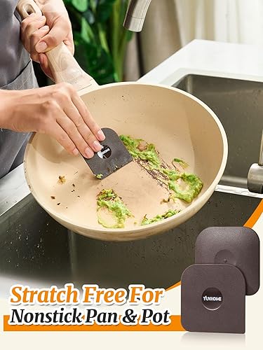 Miniatura 2 de Juego de 6 herramientas raspadoras de sartén, raspadores de plástico para sartenes, raspadores de platos antiarañazos para hierro fundido,