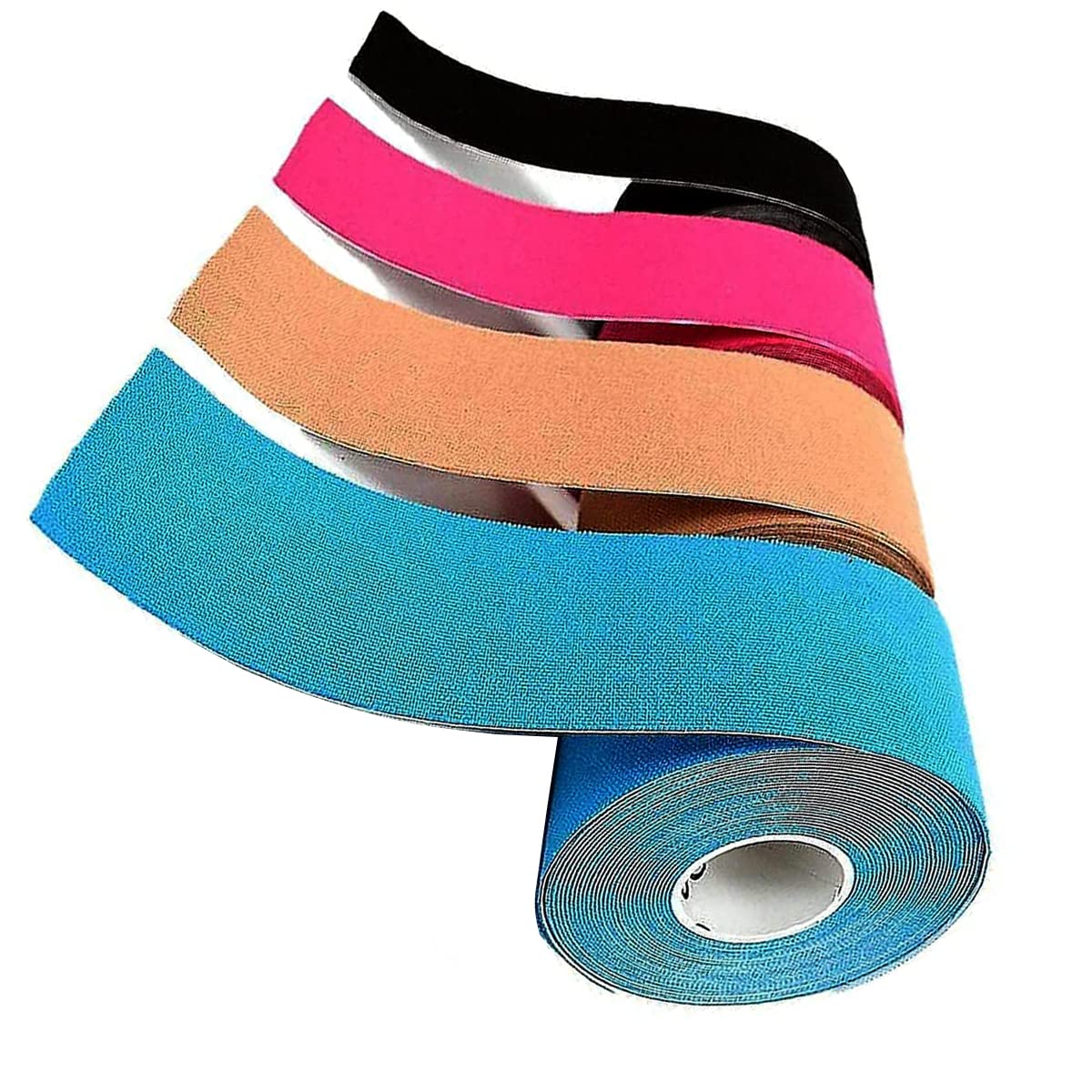 MAXSTRENGTH X Sports Kinesiology Tape Roll Muscle Tape, Physio Gear Sport Waterproof Kinesiology Tape, Knee Tape-4 Pcs(2*Roll (20 * 25cm Strip), 2*Roll (5cm*5m))