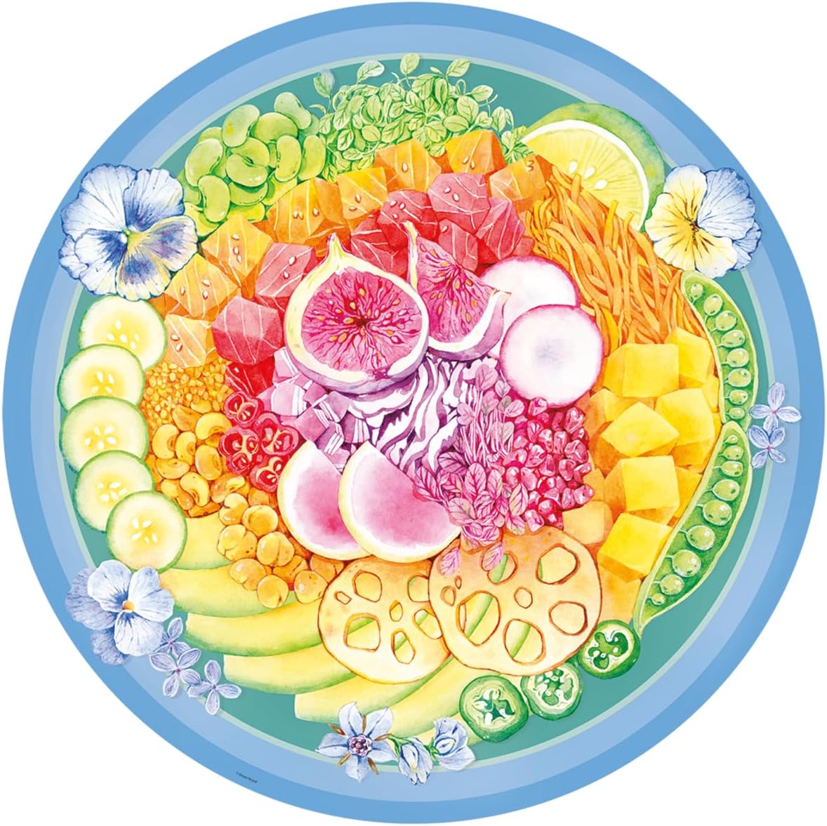 Puzzle 17351 Circle of Colours Poke Bowl 500 Pieces Round Puzzle for Adults and Children from 12 Years
