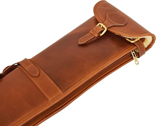 Miniatura 6 de Funda de piel auténtica para rifle de escopeta con asa Carlisle Tan