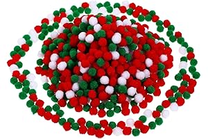 Christmas Pom Pom Balls: 600 Pcs Mini Craft Pompoms for DIY Party Decorations