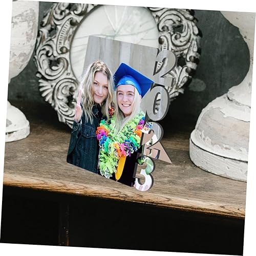 Miniatura 8 de Marco de graduación para firmar, 2 marcos de fotos en blanco de sublimación para decoraciones de mesa de bricolaje