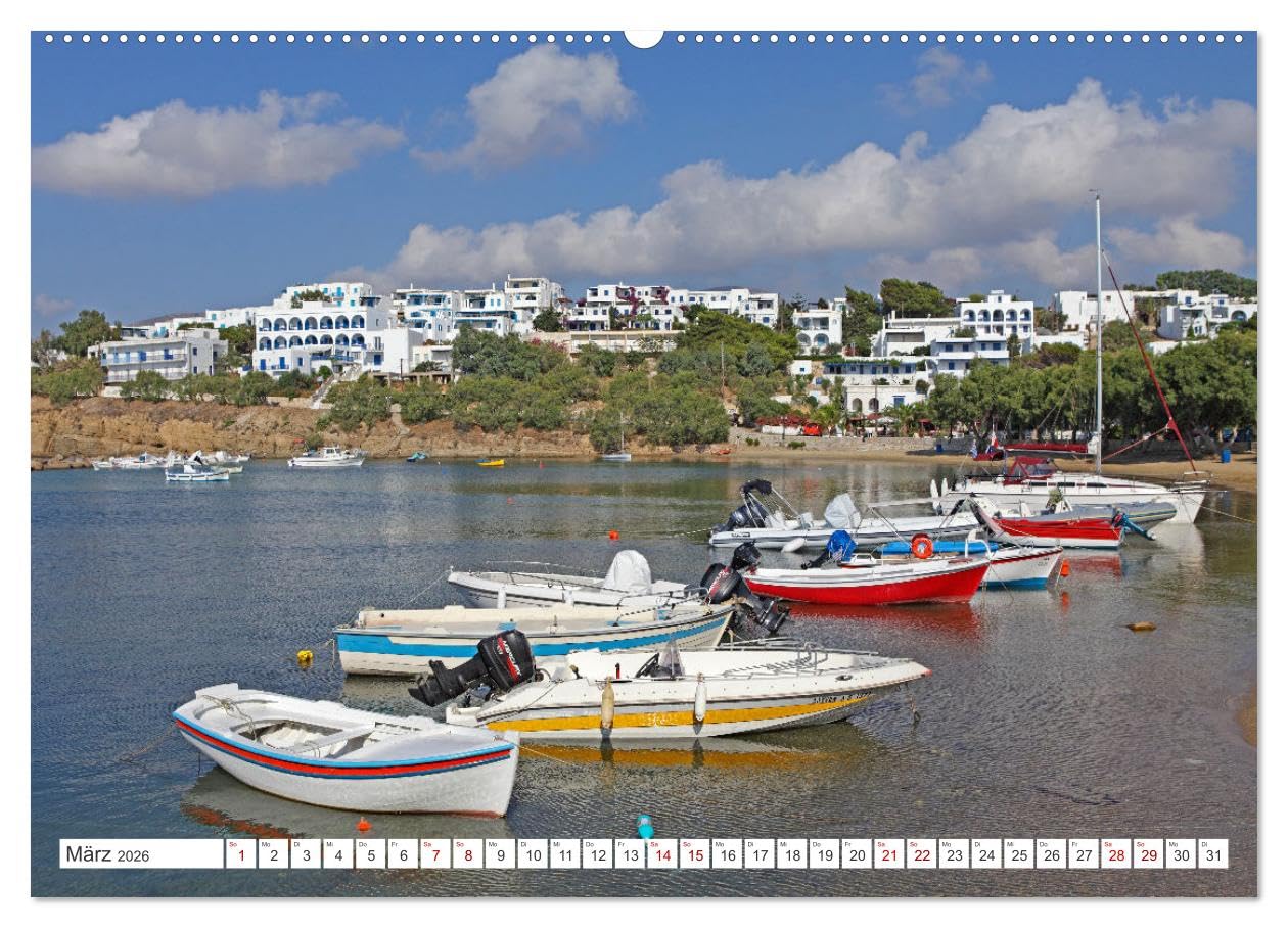 Die Kykladen - Inseln im Ägäischen Meer (hochwertiger Premium Wandkalender 2026 DIN A2 quer), Kunstdruck in Hochglanz: Die Kykladen, Badestrände, Kultur und Sonne pur. (CALVENDO Orte)