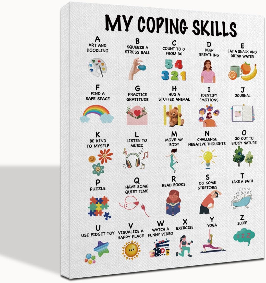 Amazon.com: Mental Health Décor, Mental Health Wall Art, Coping Skills ...