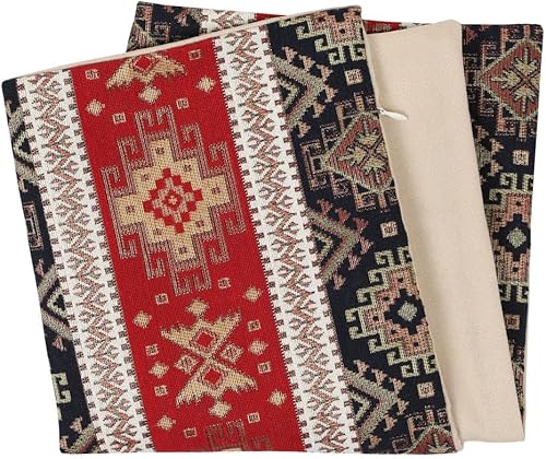 Miniatura 6 de pillowerus Tapestry Gobelin - Funda de almohada de 18 x 18 pulgadas, diseño geométrico del suroeste, diseño étnico Kilim geométrico para decoración