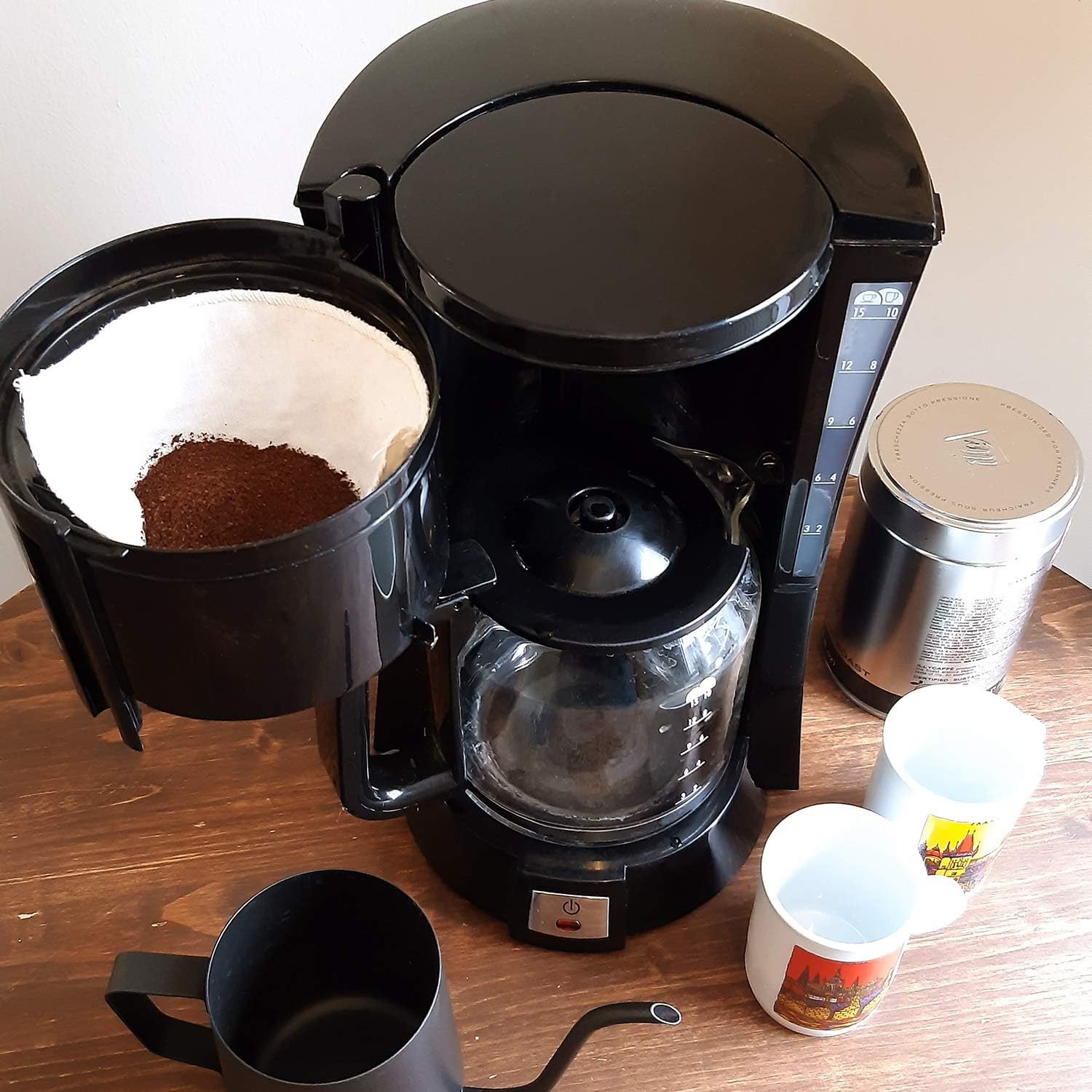 Hand Made Eco friendly Cotton Cloth Reusable Coffee Filter Cone For Coffee Machine and Pour Over Coffee - Filter for Making tasted cup of coffee (2 pieces , No 4): Home & Kitchen