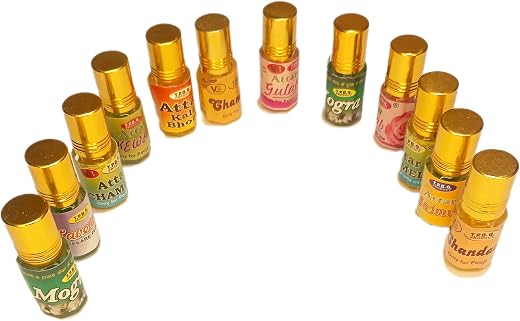 Prabhu Ji Mart, Traditional Attar for puja purpose lRoll-On attar combo Set, 12 Different Fragrances for Pooja and Festiva...
