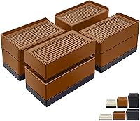 Vista 13 de Elevadores de muebles de 1.5 pulgadas, bloques elevadores rectangulares ajustables para cama, sofá, mesa y elevación de sofá, soporte resistente