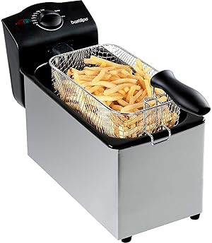 Bastilipo - Freidora eléctrica de 3 litros, 2000W, Inox, cubeta esmaltada, FE-2000-3L