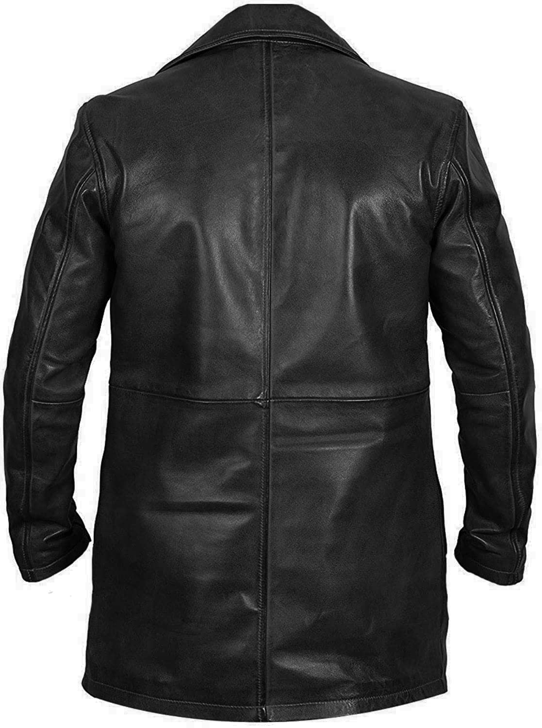 LP-FACON Giacca classica da motocicletta, da uomo, in vera pelle, da uomo, colore: nero
