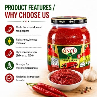 Oncu Spicy Pepper Paste, Turkish, 3.6 Lb (1650 g)