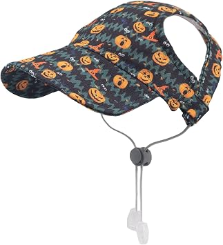 Halloween Dog Baseball Cap, pet Sun hat with Ear Holes,Cat Hat, Cat Dog Sun Cap with Ear Holes, Adjustable Puppy Outdoor Sun Hat,Suitable for Puppies and Medium to Large Dogs