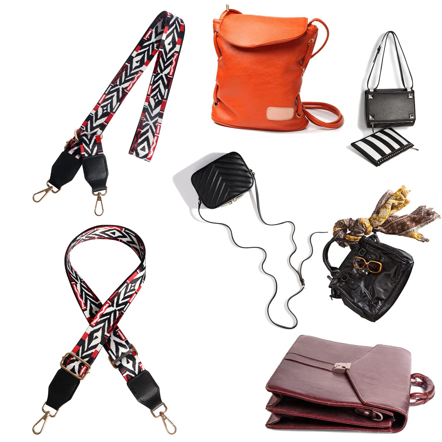 2 Pezzi Tracolla Regolabile Larga per Borsa Donna Cinghia di Ricambio con Ganci per Accessori Fai da Te per Borse Borsette