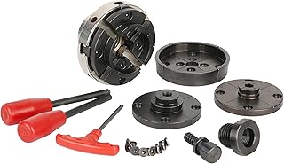 SCR4-4NV-SET 4" Wood Lathe Scroll Chuck Set, 4-Jaw Self-Centering Chuck-Set, with Nickle electric Coating Body & 1"x8TPI thread & 3/4"x16TPI Adapter