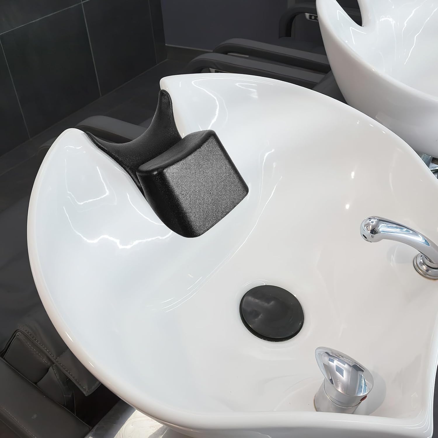 Salon Shampoo Neck Rest Cushion - Non-Slip Shampoo Bowl Support Pillow PU Cushion Hair Washing Tray for Salon Spa Washing Sink Basin