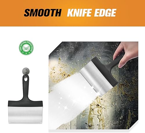 Miniatura 6 de Raspador resistente de la parrilla del acero inoxidable del raspador de la parrilla, estera de la espátula del silicón para la cuchara