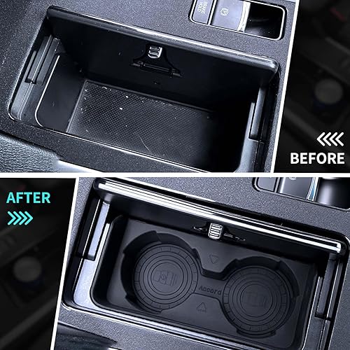 Miniatura 2 de Soporte para taza de consola central de automóvil compatible con Honda Accord 2012 2013 2014 2015 2016 2017, accesorios interiores, soporte para