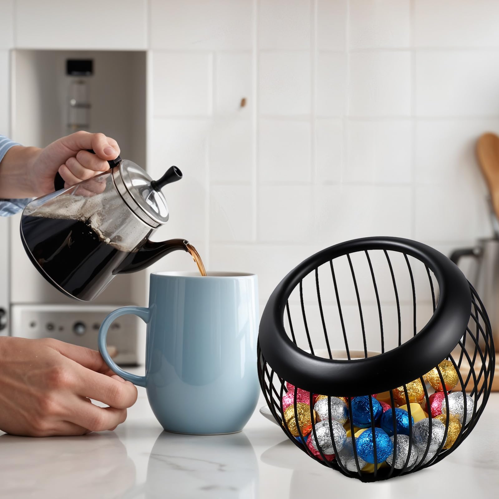 Molain Soportes para cápsulas de café para mostrador, soporte para cápsulas de café de gran capacidad y soporte para cápsulas de espresso, organizador de barra de café para almacenamiento de cápsulas