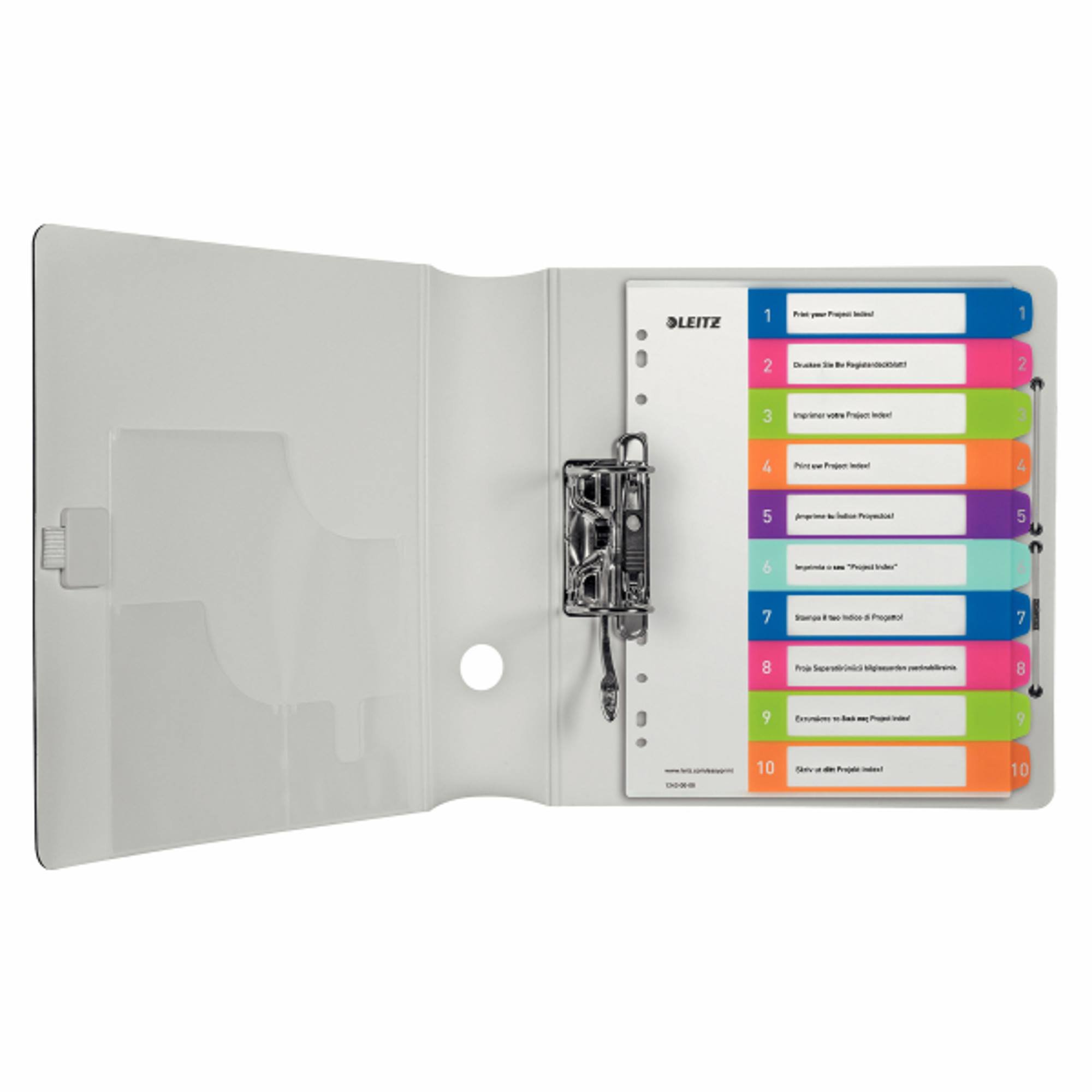 Leitz A4 Register, Trennblätter, Beschriftbares Deckblatt,WOW, Mehrfarbig (Zahlen 1-10 / 10er Pack)