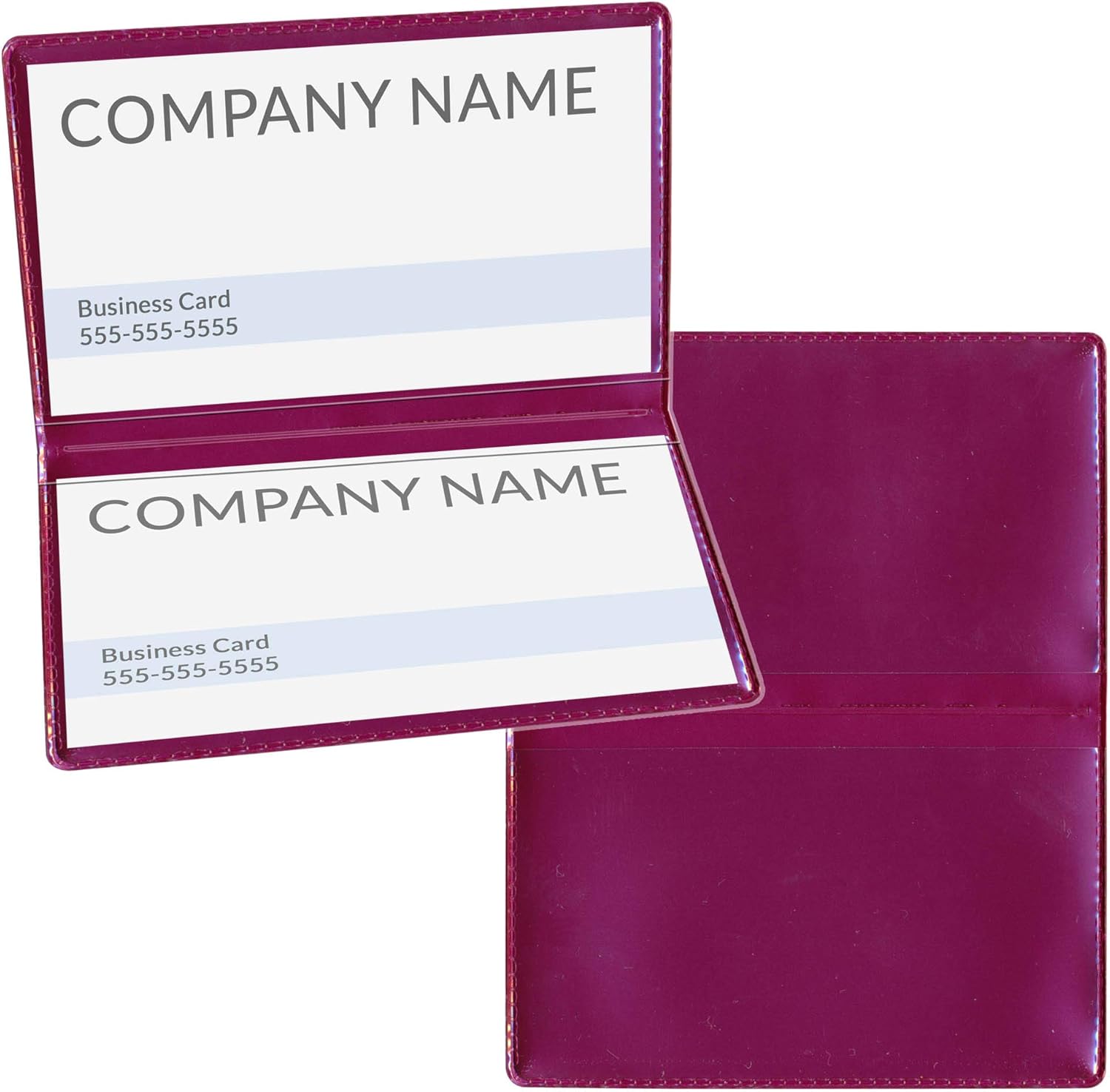 StoreSMART - Metallic Maroon Folding Business Card Holders - 250 Pack - Polypropylene Plastic (RPP2915MM-250)