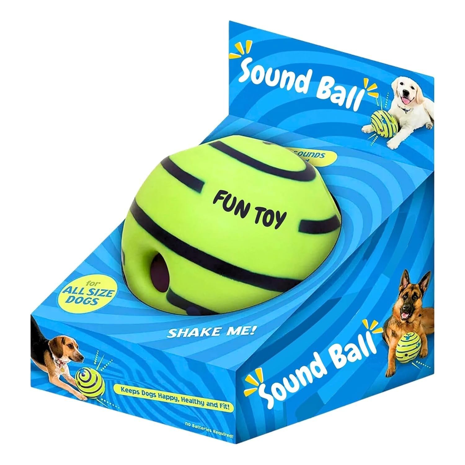 Tails Balle sonore interactive pour chiens et chiots | sons couineurs amusants | Matériaux sans danger pour les animaux de compagnie | Convient à toutes les races de chiens | Taille – Grands