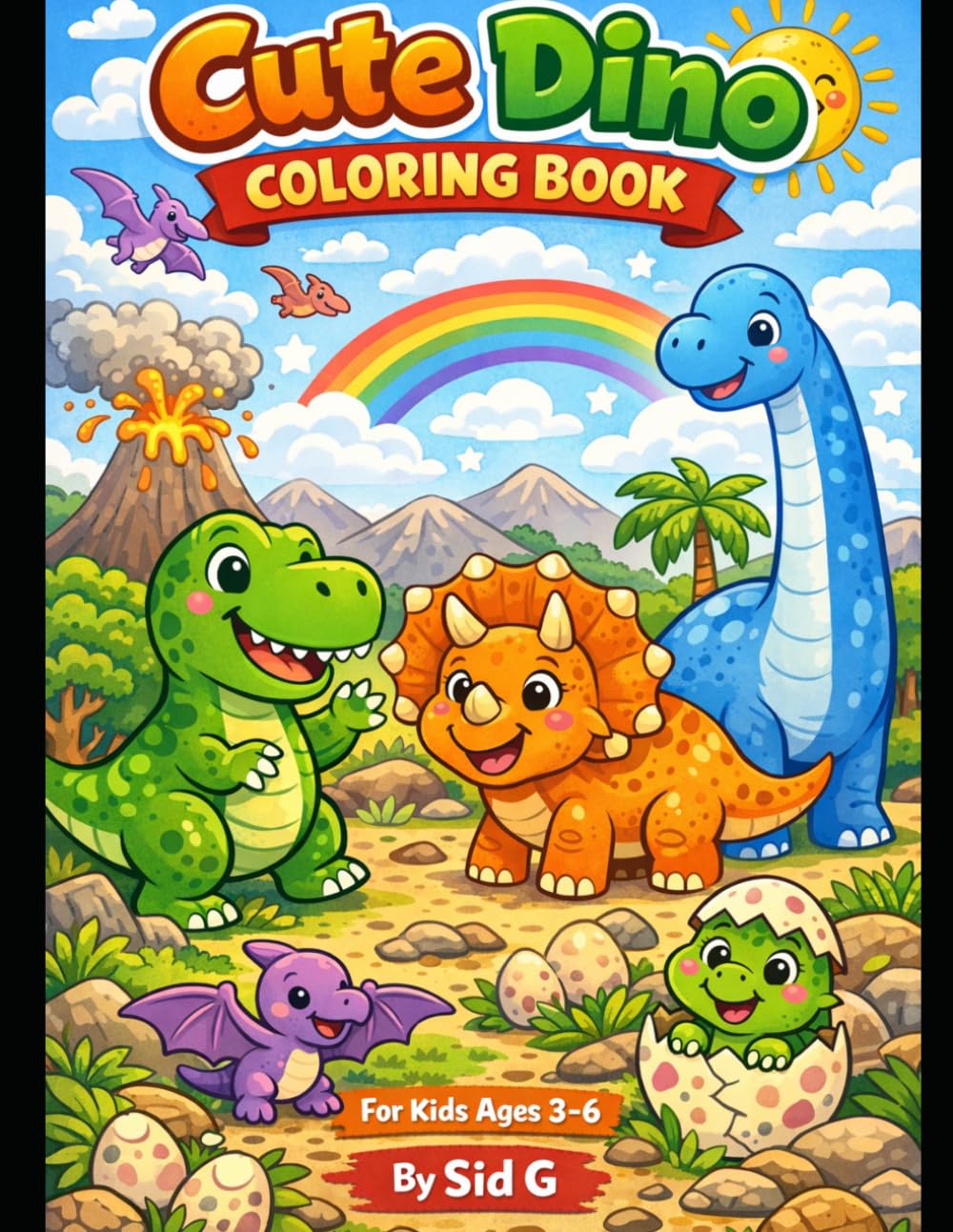 Cute Dino Coloring Book for Kids Ages 3–6: Simple and Adorable Dinosaurs, Big Bold Lines, Perfect for Early Learning, Creativity & Fine Motor Skills