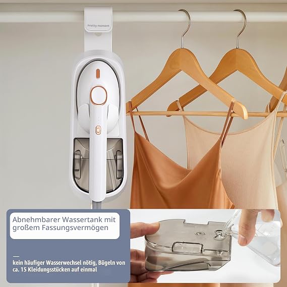 Steamer Steamer for Household and Office Wireless Steam Straightener for Clothes Large Sole Iron Removable 400 ml Water Tank Steam Straightener Steamer [Energy Class A+++]