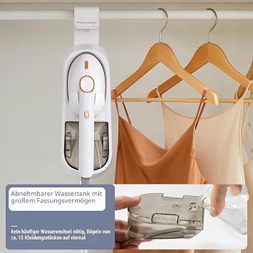 Steamer Steamer for Household and Office Wireless Steam Straightener for Clothes Large Sole Iron Removable 400 ml Water Tank Steam Straightener Steamer [Energy Class A+++]