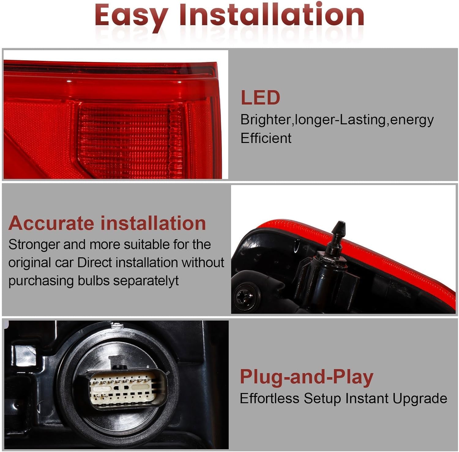 LED Tail Lights W/Blind Spot Assembly Compatible with 2018 2019 2020 Ford F150, Rear Light Taillights Replacement # KL3Z13405B KL3Z13404B