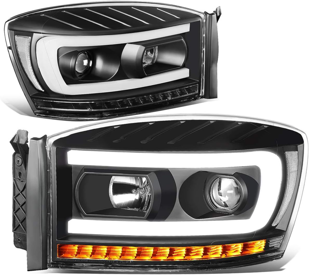 Aftermarket Ram Headlights Black Housing LED DRL Headlights For 06 - Foto 6