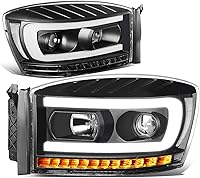 Vista 9 de DNA MOTORING HL-HPL-RM06-G2-BK-CL1 Faros proyectores de secuencia de señal LED 3D dual DRL Compatible con Dodge Ram 1500 modelos 2006-2008/Dodge Ram