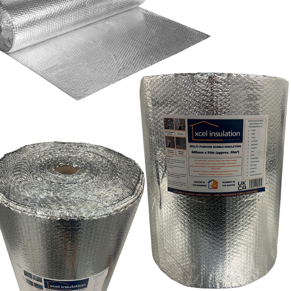 Xcel Insulation Silver 600Mm X 50M, Xcel Multi Purpose Insulation, Thermal Aluminium Foil, Reflective & Radiant Barrier