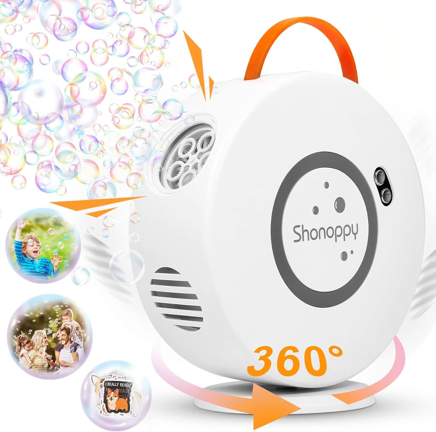 Bubble Machine for Kids - Rotating 90/360 & 45° Elevation