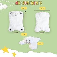 Vista 5 de Snugglefurs Polar Bear Stuffed Animal 28'' White Plush Blanket Large Teddy Bear Stuffed Animal Bear Sensory Blanket for Calming Bear Plush