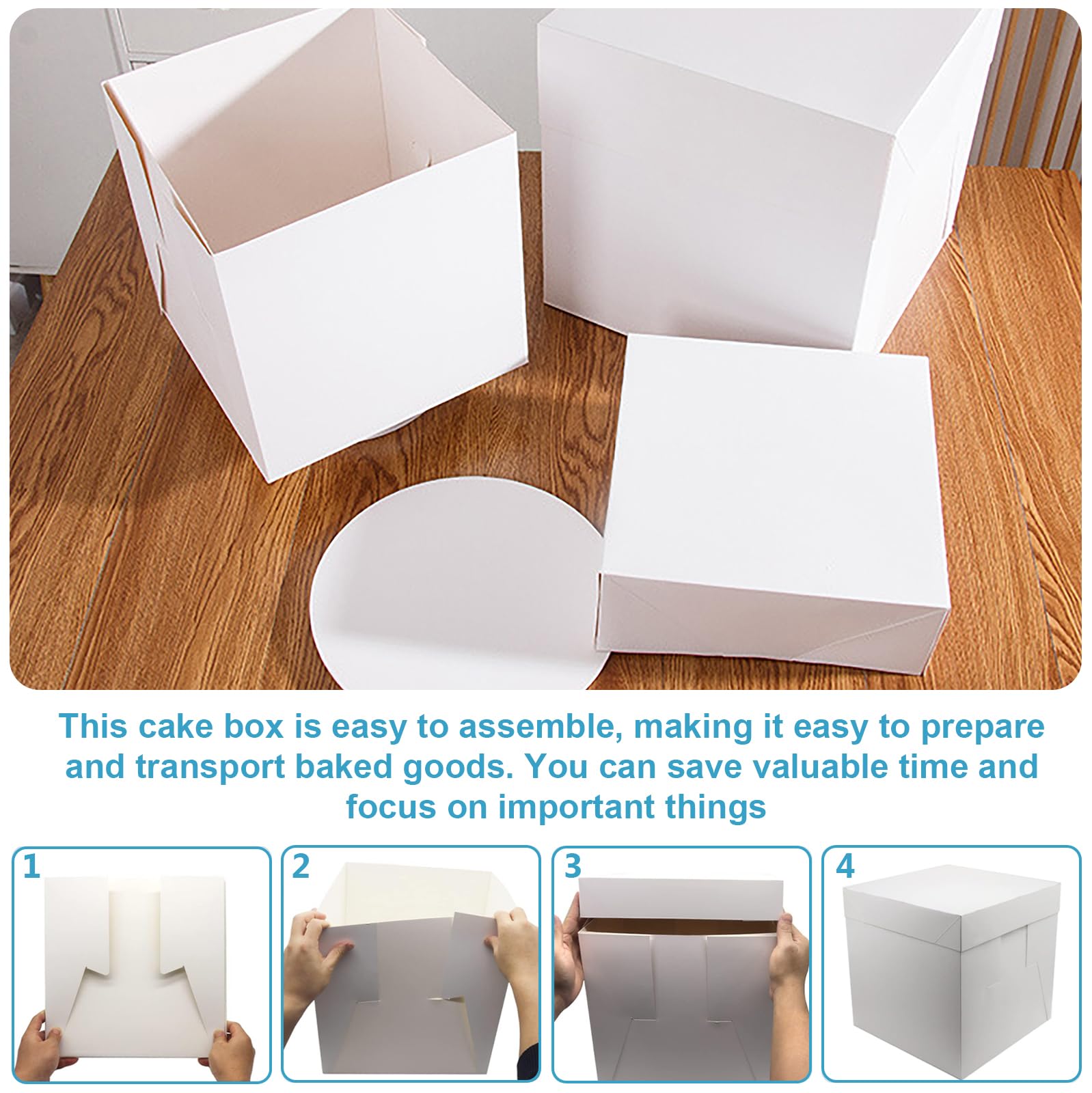 HOMURY 2 scatole per torte, in cartone, per cupcake, per dolci, 30,5 cm x 30 ,5 cm x 30,5 cm x 30,5 cm x 30,5 cm