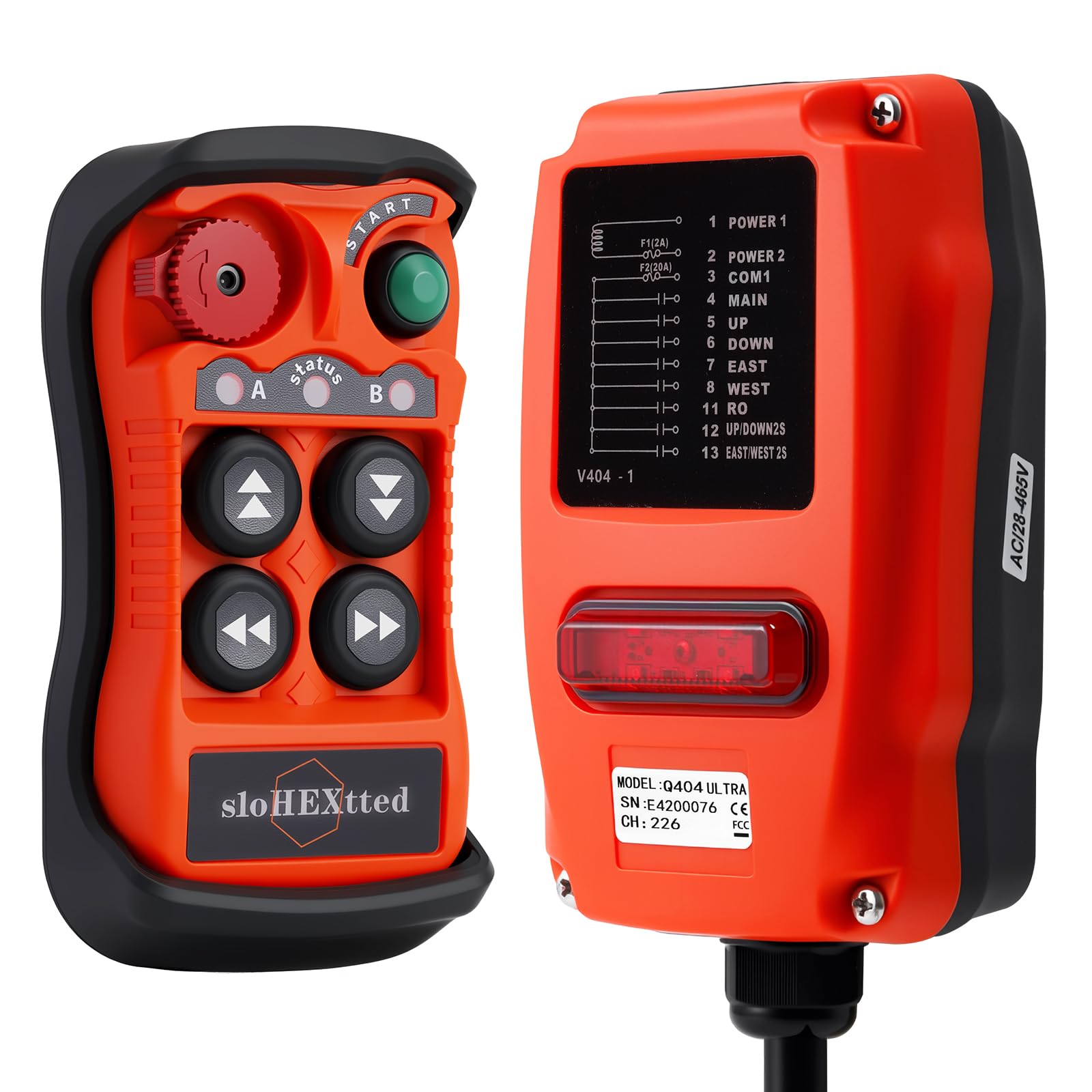 Drahtlose Kran Fernbedienung 2 Geschwindigkeiten Q404 Ultra 230V 380V