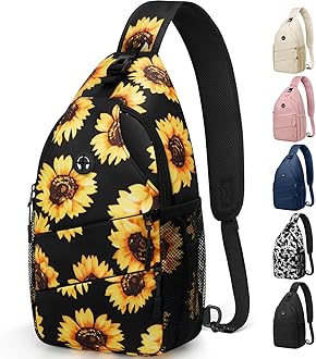 Pritent Crossbody Bags for Women Men Trendy Sling Bag Backpack Casual Chest Bag with Convertible Shoulder Strap