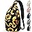 Pritent Crossbody Bags for Women Men Trendy Sling Bag Bakpack Casual Chest Bag with Convertible Shoulder Strap Travel Cross Body Bag for Hiking Traveling Outdoors(Sunflower)