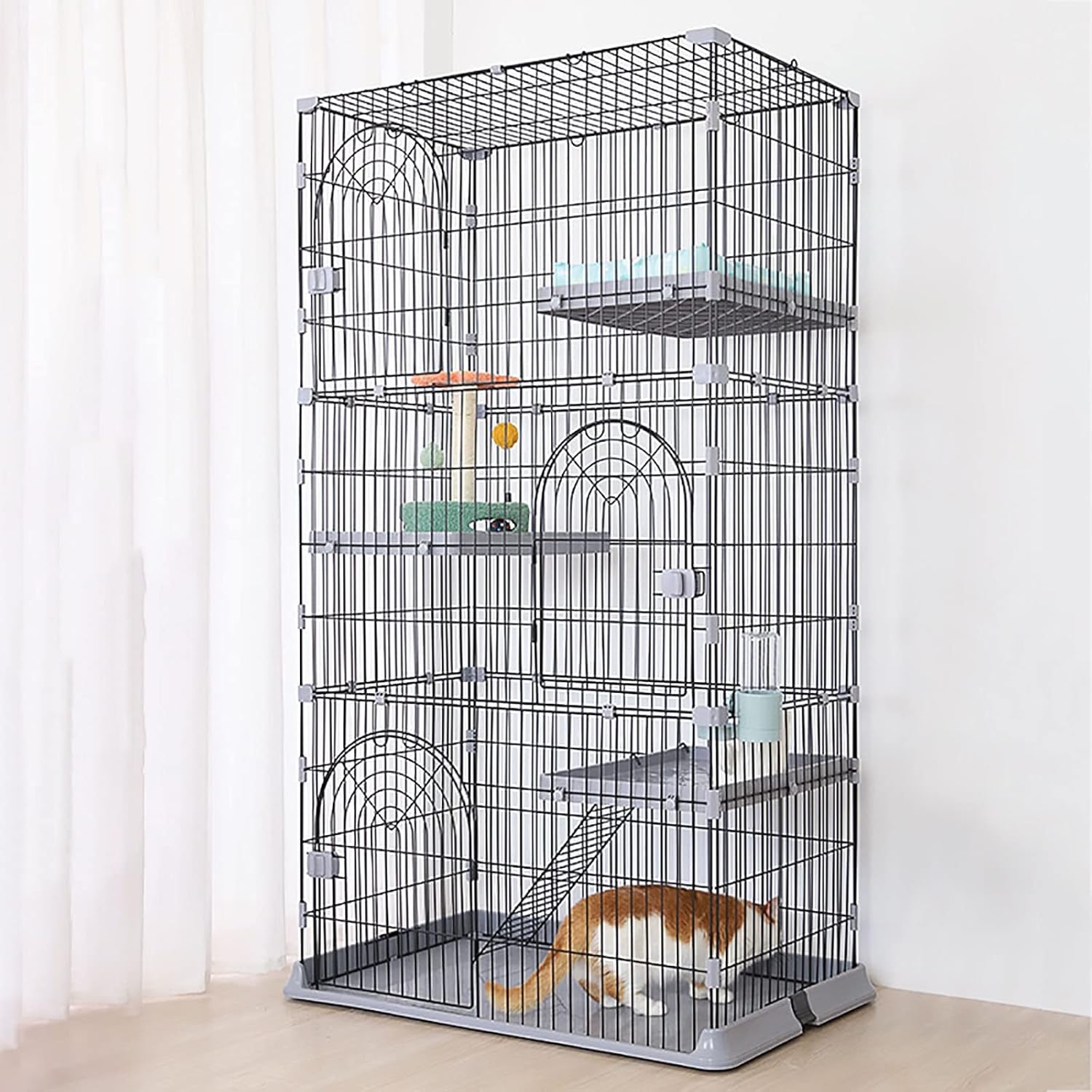 GPAIHOMRY 4Tier Collapsible Metal Cat Cage, Large Cat