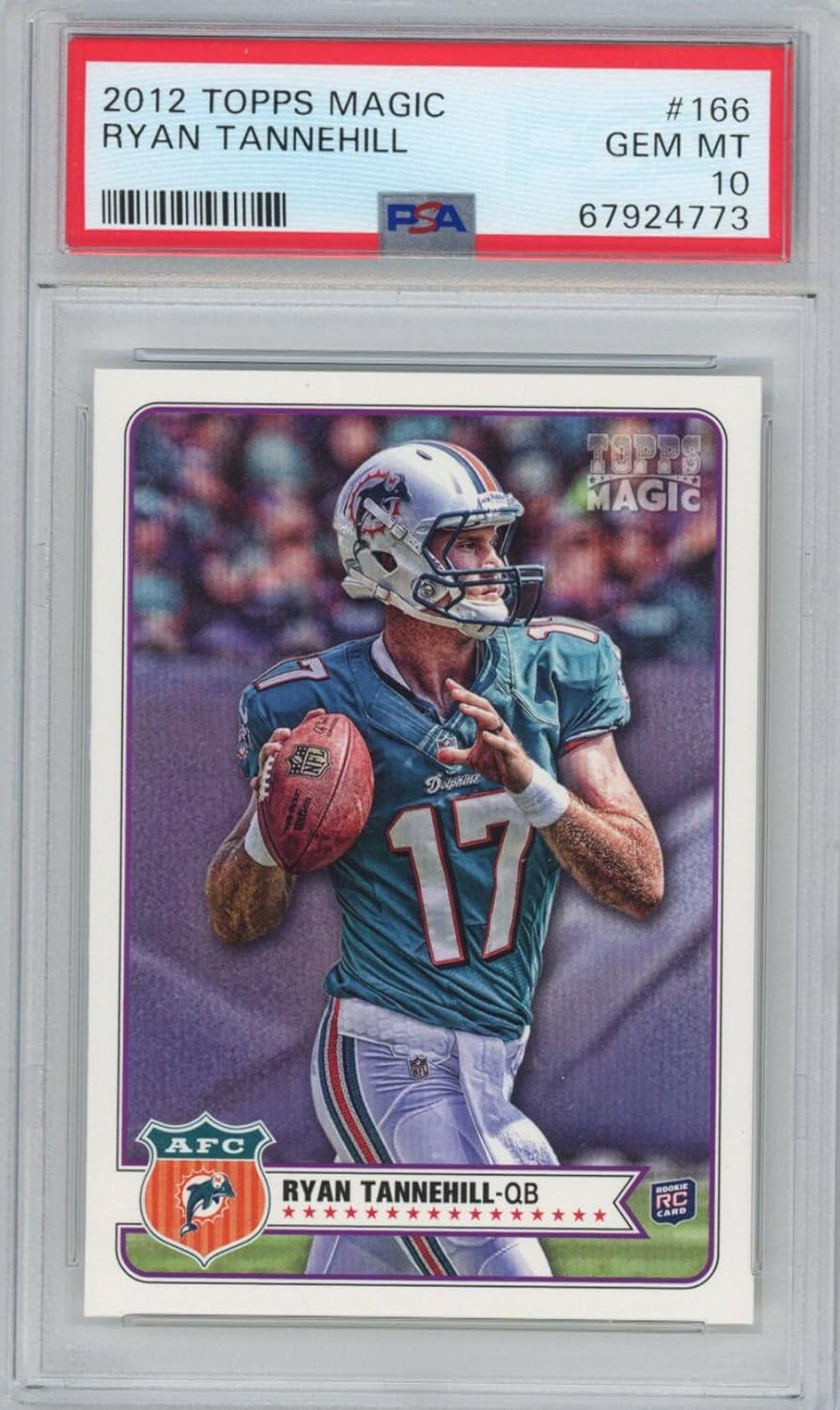 Graded 2012 Topps Magic Ryan Tannehill #166 Rookie RC Football Card PSA 10 Gem Mint