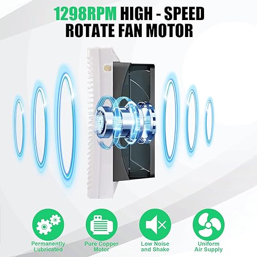 Miniatura 2 de HNRLOY Extractor de energía solar, panel solar de 20 W con ventilador de escape solar de alta velocidad de 8 pulgadas para invernadero, gallinero,